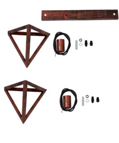 GLOBOSTAR® TRIANGLE 00613 Μοντέρνο Κρεμαστό Φωτιστικό Οροφής με Ντουί 2 x E27 AC 220-240V IP20 - Χάλκινο - Μ60 x Π22 x Y130cm 21 00613 100