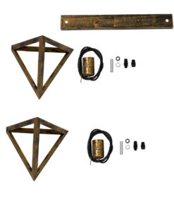 GLOBOSTAR® TRIANGLE 00614 Μοντέρνο Κρεμαστό Φωτιστικό Οροφής με Ντουί 2 x E27 AC 220-240V IP20 - Μπρούτζινο - Μ60 x Π22 x Y130cm 21 00614 100