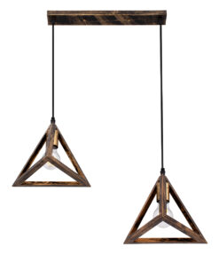 GLOBOSTAR® TRIANGLE 00614 Μοντέρνο Κρεμαστό Φωτιστικό Οροφής με Ντουί 2 x E27 AC 220-240V IP20 - Μπρούτζινο - Μ60 x Π22 x Y130cm 15 00614 4