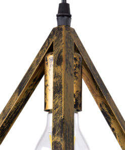 GLOBOSTAR® TRIANGLE 00614 Μοντέρνο Κρεμαστό Φωτιστικό Οροφής με Ντουί 2 x E27 AC 220-240V IP20 - Μπρούτζινο - Μ60 x Π22 x Y130cm 16 00614 5