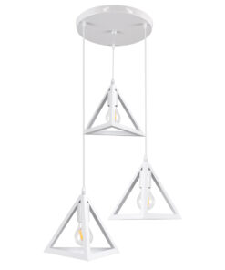 Alternative view of GLOBOSTAR® TRIANGLE 00617 Μοντέρνο Κρεμαστό Φωτιστικό Οροφής με Ντουί 3 x E27 AC 220-240V IP20 - Λευκό - Μ49 x Π49 x Y130cm