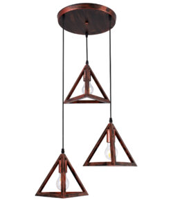 Alternative view of GLOBOSTAR® TRIANGLE 00618 Μοντέρνο Κρεμαστό Φωτιστικό Οροφής με Ντουί 3 x E27 AC 220-240V IP20 - Χάλκινο - Μ49 x Π49 x Y130cm