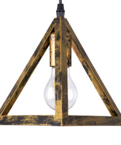 GLOBOSTAR® TRIANGLE 00619 Μοντέρνο Κρεμαστό Φωτιστικό Οροφής με Ντουί 3 x E27 AC 220-240V IP20 - Μπρούτζινο - Μ49 x Π49 x Y130cm 19 00619 7