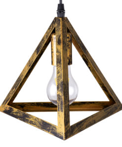 GLOBOSTAR® TRIANGLE 00619 Μοντέρνο Κρεμαστό Φωτιστικό Οροφής με Ντουί 3 x E27 AC 220-240V IP20 - Μπρούτζινο - Μ49 x Π49 x Y130cm 20 00619 8