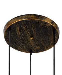 GLOBOSTAR® TRIANGLE 00619 Μοντέρνο Κρεμαστό Φωτιστικό Οροφής με Ντουί 3 x E27 AC 220-240V IP20 - Μπρούτζινο - Μ49 x Π49 x Y130cm 21 00619 9