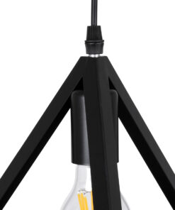 GLOBOSTAR® TRIANGLE 00621 Μοντέρνο Κρεμαστό Φωτιστικό Οροφής με Ντουί 3 x E27 AC 220-240V IP20 - Μαύρο - Μ70 x Π22 x Y130cm 16 00621 5