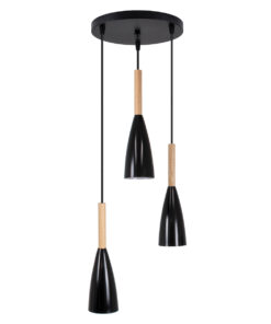 Alternative view of GLOBOSTAR® DILLON 00626 Μοντέρνο Κρεμαστό Φωτιστικό Οροφής με Ντουί 3 x E27 AC 220-240V IP20 - Μαύρο & Μπεζ - Μ26 x Π26 x Υ130cm