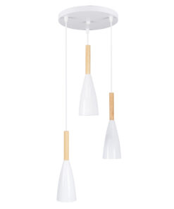 Alternative view of GLOBOSTAR® DILLON 00627 Μοντέρνο Κρεμαστό Φωτιστικό Οροφής με Ντουί 3 x E27 AC 220-240V IP20 - Λευκό & Μπεζ - Μ26 x Π26 x Υ130cm