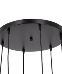 GLOBOSTAR® DILLON 00628 Μοντέρνο Κρεμαστό Φωτιστικό Οροφής με Ντουί 6 x E27 AC 220-240V IP20 - Μαύρο & Μπεζ - Μ52 x Π52 x Y130cm 16 00628 7