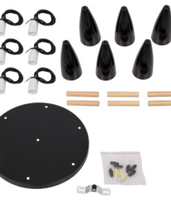 GLOBOSTAR® DILLON 00628 Μοντέρνο Κρεμαστό Φωτιστικό Οροφής με Ντουί 6 x E27 AC 220-240V IP20 - Μαύρο & Μπεζ - Μ52 x Π52 x Y130cm 17 00628 8