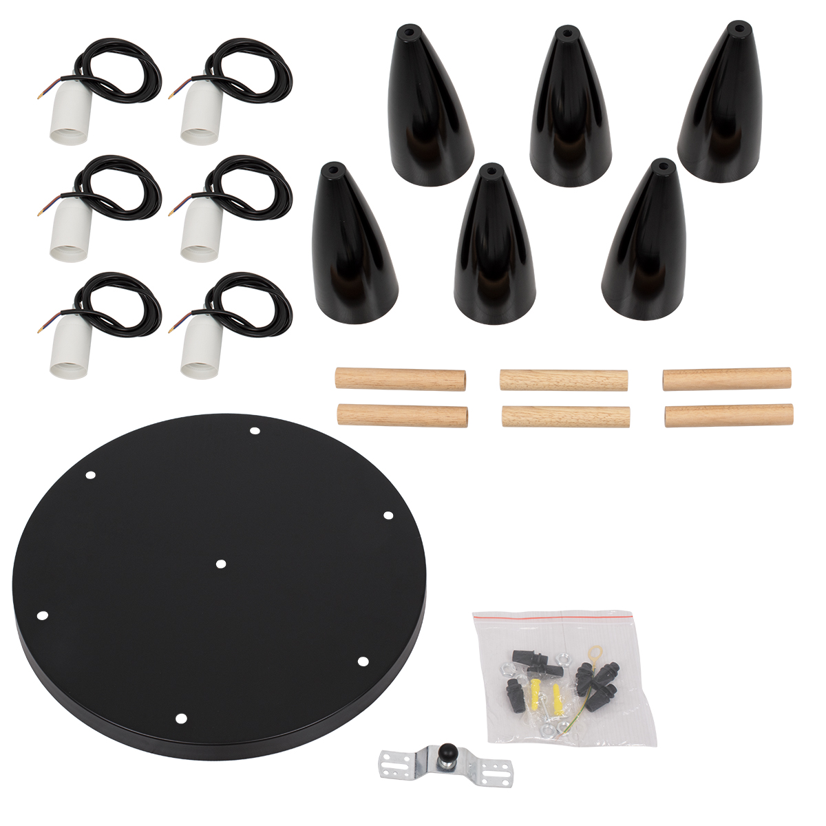 GLOBOSTAR® DILLON 00628 Μοντέρνο Κρεμαστό Φωτιστικό Οροφής με Ντουί 6 x E27 AC 220-240V IP20 - Μαύρο & Μπεζ - Μ52 x Π52 x Y130cm 10 GLOBOSTAR® DILLON 00628 Μοντέρνο Κρεμαστό Φωτιστικό Οροφής με Ντουί 6 x E27 AC 220-240V IP20 - Μαύρο & Μπεζ - Μ52 x Π52 x Y130cm - Image 8