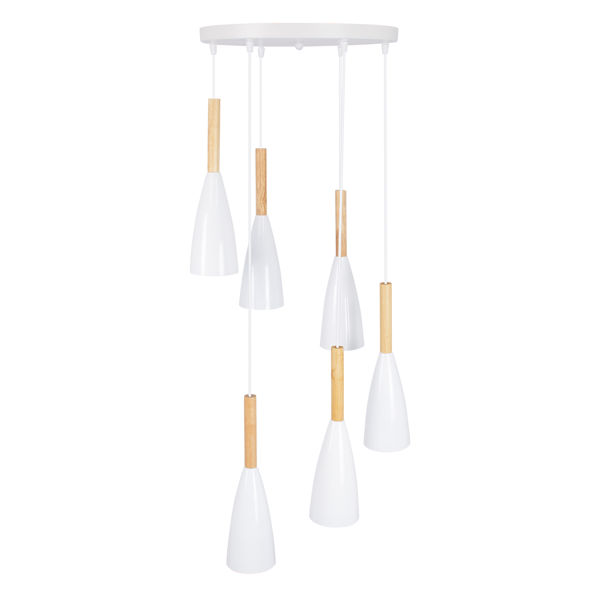 GLOBOSTAR® DILLON 00629 Μοντέρνο Κρεμαστό Φωτιστικό Οροφής με Ντουί 6 x E27 AC 220-240V IP20 - Λευκό & Μπεζ - Μ52 x Π52 x Y130cm 5 GLOBOSTAR® DILLON 00629 Μοντέρνο Κρεμαστό Φωτιστικό Οροφής με Ντουί 6 x E27 AC 220-240V IP20 - Λευκό & Μπεζ - Μ52 x Π52 x Y130cm - Image 3