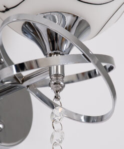 GloboStar® CANTER 00634 Μοντέρνο Επιτοίχιο Φωτιστικό Απλίκα Μονόφωτο 1 x E27 IP20 Ασημί Μέταλλο με Λευκό Γυαλί - Μ14 x Π15 x Υ30cm 22 00634 10