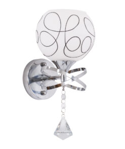 GloboStar® CANTER 00634 Μοντέρνο Επιτοίχιο Φωτιστικό Απλίκα Μονόφωτο 1 x E27 IP20 Ασημί Μέταλλο με Λευκό Γυαλί - Μ14 x Π15 x Υ30cm 15 00634 3