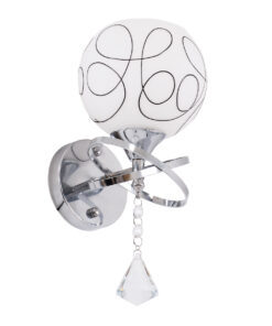 GloboStar® CANTER 00634 Μοντέρνο Επιτοίχιο Φωτιστικό Απλίκα Μονόφωτο 1 x E27 IP20 Ασημί Μέταλλο με Λευκό Γυαλί - Μ14 x Π15 x Υ30cm 16 00634 4