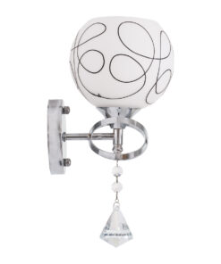 GloboStar® CANTER 00634 Μοντέρνο Επιτοίχιο Φωτιστικό Απλίκα Μονόφωτο 1 x E27 IP20 Ασημί Μέταλλο με Λευκό Γυαλί - Μ14 x Π15 x Υ30cm 17 00634 5