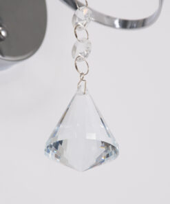 GloboStar® CANTER 00634 Μοντέρνο Επιτοίχιο Φωτιστικό Απλίκα Μονόφωτο 1 x E27 IP20 Ασημί Μέταλλο με Λευκό Γυαλί - Μ14 x Π15 x Υ30cm 21 00634 9