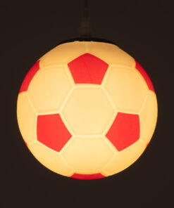 Alternative view of GLOBOSTAR® FOOTBALL 00642 Παιδικό Κρεμαστό Φωτιστικό Οροφής με Ντουί 1 x E27 AC 220-240V IP20 - Λευκό & Κόκκινο - Μ15 x Π15 x Y18cm