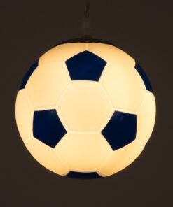 GLOBOSTAR® FOOTBALL 00644 Παιδικό Κρεμαστό Φωτιστικό Οροφής με Ντουί 1 x E27 AC 220-240V IP20 - Λευκό & Μπλε - Μ15 x Π15 x Y18cm 10 00644 2
