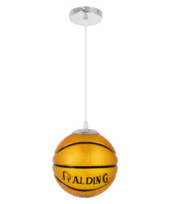 GLOBOSTAR® SPALDING NBA 00645 Παιδικό Κρεμαστό Φωτιστικό Οροφής με Ντουί 1 x E27 AC 220-240V IP20 - Πορτοκαλί & Μαύρο - Μ18 x Π18 x Υ18cm 12 00645 3