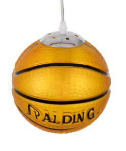 GLOBOSTAR® SPALDING NBA 00645 Παιδικό Κρεμαστό Φωτιστικό Οροφής με Ντουί 1 x E27 AC 220-240V IP20 - Πορτοκαλί & Μαύρο - Μ18 x Π18 x Υ18cm 15 00645 6