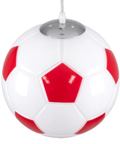 GLOBOSTAR® FOOTBALL 00646 Παιδικό Κρεμαστό Φωτιστικό Οροφής με Ντουί 1 x E27 AC 220-240V IP20 - Λευκό & Κόκκινο - Μ25 x Π25 x Υ25cm 15 00646 6