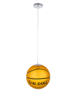 GLOBOSTAR® SPALDING NBA 00649 Παιδικό Κρεμαστό Φωτιστικό Οροφής με Ντουί 1 x E27 AC 220-240V IP20 - Πορτοκαλί & Μαύρο - Μ25 x Π25 x Υ25cm 12 00649 3