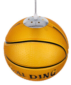 GLOBOSTAR® SPALDING NBA 00649 Παιδικό Κρεμαστό Φωτιστικό Οροφής με Ντουί 1 x E27 AC 220-240V IP20 - Πορτοκαλί & Μαύρο - Μ25 x Π25 x Υ25cm 15 00649 6