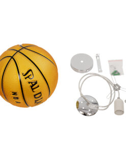 GLOBOSTAR® SPALDING NBA 00649 Παιδικό Κρεμαστό Φωτιστικό Οροφής με Ντουί 1 x E27 AC 220-240V IP20 - Πορτοκαλί & Μαύρο - Μ25 x Π25 x Υ25cm 17 00649 8