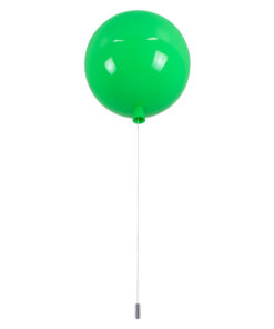 GloboStar® BALLOON 00653 Παιδικό Φωτιστικό Οροφής Μπάλα Μονόφωτο 1 x E27 IP20 Πράσινο Πλαστικό με Ασημί Μέταλλο - Μ30 x Π30 x Υ33cm 14 00653 3