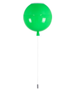 GloboStar® BALLOON 00653 Παιδικό Φωτιστικό Οροφής Μπάλα Μονόφωτο 1 x E27 IP20 Πράσινο Πλαστικό με Ασημί Μέταλλο - Μ30 x Π30 x Υ33cm 16 00653 5