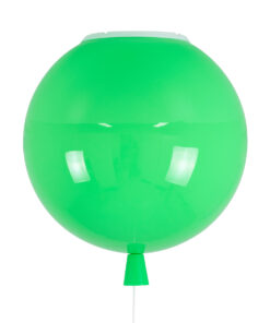 GloboStar® BALLOON 00653 Παιδικό Φωτιστικό Οροφής Μπάλα Μονόφωτο 1 x E27 IP20 Πράσινο Πλαστικό με Ασημί Μέταλλο - Μ30 x Π30 x Υ33cm 17 00653 6