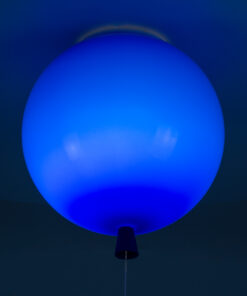 Alternative view of GloboStar® BALLOON 00654 Παιδικό Φωτιστικό Οροφής Μπάλα Μονόφωτο 1 x E27 IP20 Μπλε Πλαστικό με Ασημί Μέταλλο - Μ30 x Π30 x Υ33cm