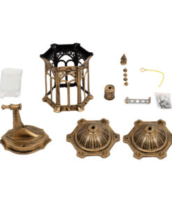 GLOBOSTAR® DARCY 00658 Vintage Φωτιστικό Τοίχου - Απλίκα με Ντουί 1 x E27 AC 220-240V IP20 - Μπρούτζινο Εφέ Σκουριάς - Μ15.5 x Π15.5 x Υ34.5cm 19 00658 9