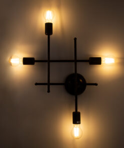 GloboStar® PIPING 00662 Vintage Επιτοίχιο Φωτιστικό Πολύφωτο 4 x E27 IP20 Χάλκινο Μέταλλο - Μ40 x Π9 x Υ52cm 8 00662 22