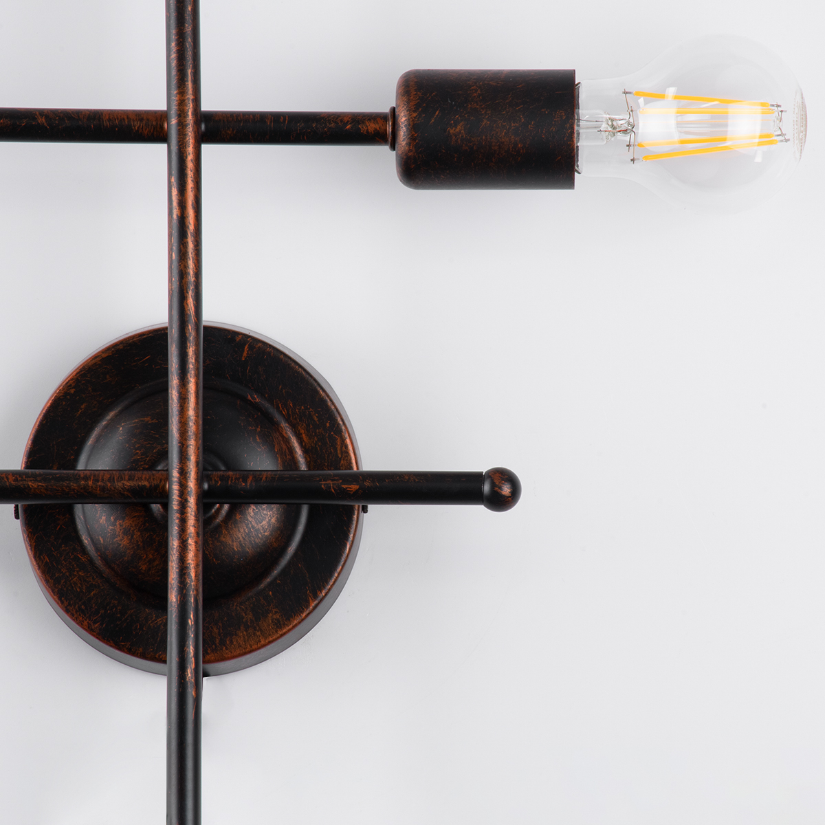 GloboStar® PIPING 00662 Vintage Επιτοίχιο Φωτιστικό Πολύφωτο 4 x E27 IP20 Χάλκινο Μέταλλο - Μ40 x Π9 x Υ52cm 6 GloboStar® PIPING 00662 Vintage Επιτοίχιο Φωτιστικό Πολύφωτο 4 x E27 IP20 Χάλκινο Μέταλλο - Μ40 x Π9 x Υ52cm - Image 5