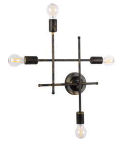 GloboStar® PIPING 00663 Vintage Επιτοίχιο Φωτιστικό Πολύφωτο 4xE27 IP20 Μπρούτζινο Μέταλλο - Μ40 x Π9 x Υ52cm 10 00663 3