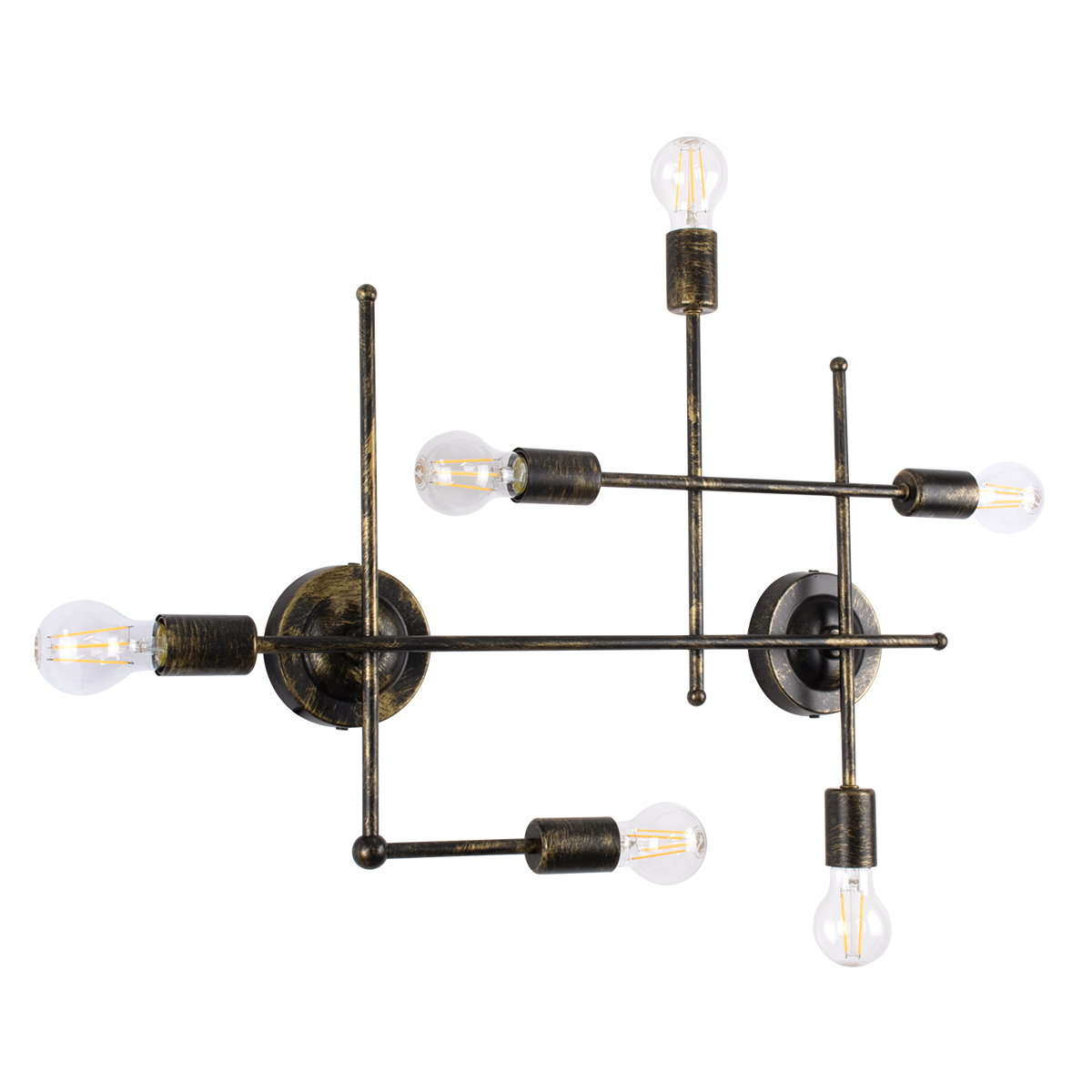 GloboStar® PIPING 00666 Vintage Επιτοίχιο Φωτιστικό Πολύφωτο 6 x E27 IP20 Μπρούτζινο Μέταλλο - Μ66 x Π9.5 x Υ49cm 5 GloboStar® PIPING 00666 Vintage Επιτοίχιο Φωτιστικό Πολύφωτο 6 x E27 IP20 Μπρούτζινο Μέταλλο - Μ66 x Π9.5 x Υ49cm - Image 3