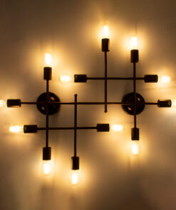 Alternative view of GloboStar® PIPING 00668 Vintage Επιτοίχιο Φωτιστικό Πολύφωτο 12 x E27 IP20 Χάλκινο Μέταλλο - Μ78.5 x Π9.5 x Υ64cm