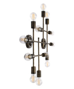 GloboStar® PIPING 00669-1 Vintage Φωτιστικό Οροφής Πλέγμα Πολύφωτο 12 x E27 IP20 Μπρούτζινο Μέταλλο - Μ78.5 x Π9.5 x Υ64cm 11 00669 4 1