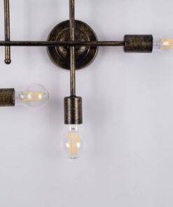 GloboStar® PIPING 00669-1 Vintage Φωτιστικό Οροφής Πλέγμα Πολύφωτο 12 x E27 IP20 Μπρούτζινο Μέταλλο - Μ78.5 x Π9.5 x Υ64cm 12 00669 5 1