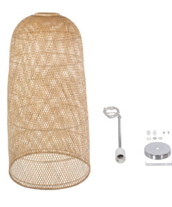 GLOBOSTAR® CALERO 00670 Boho Κρεμαστό Φωτιστικό Οροφής με Ντουί 1 x E27 AC 220-240V IP20 - Μπεζ - Μ60 x Π60 x Y120cm 21 00670 10