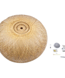 GLOBOSTAR® SAN TROPEZ 00673 Boho Κρεμαστό Φωτιστικό Οροφής με Ντουί 1 x E27 AC 220-240V IP20 - Μπεζ - Μ100 x Π100 x Y35cm 18 00673 8