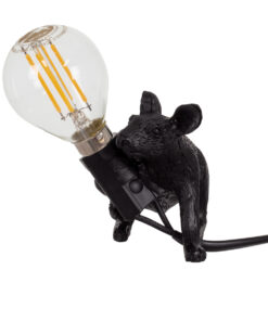 Alternative view of GloboStar® MOUSE 00675 Vintage Επιτραπέζιο Φωτιστικό Πορτατίφ Μονόφωτο 1 x E12 IP20 Μαύρο Πλαστικό - Μ13 x Π4 x Υ7cm