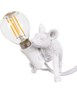 Alternative view of GloboStar® MOUSE 00676 Vintage Επιτραπέζιο Φωτιστικό Πορτατίφ Μονόφωτο 1 x E12 IP20 Λευκό Πλαστικό - Μ13 x Π4 x Υ7cm