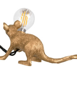 GloboStar® MOUSE 00677 Vintage Επιτραπέζιο Φωτιστικό Πορτατίφ Μονόφωτο 1 x E12 IP20 Χρυσό Πλαστικό - Μ13 x Π4 x Υ7cm 10 00677 3