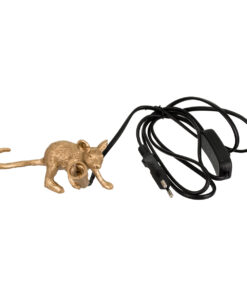 GloboStar® MOUSE 00677 Vintage Επιτραπέζιο Φωτιστικό Πορτατίφ Μονόφωτο 1 x E12 IP20 Χρυσό Πλαστικό - Μ13 x Π4 x Υ7cm 13 00677 6