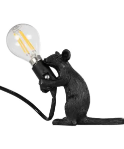 Alternative view of GLOBOSTAR® MOUSE 00678 Vintage Επιτραπέζιο Φωτιστικό Πορτατίφ με Ντουί 1 x E27 AC 220-240V IP20 - Μαύρο - Μ12 x Π4 x Υ10cm