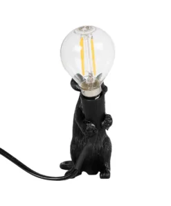 GLOBOSTAR® MOUSE 00678 Vintage Επιτραπέζιο Φωτιστικό Πορτατίφ με Ντουί 1 x E27 AC 220-240V IP20 - Μαύρο - Μ12 x Π4 x Υ10cm 11 00678 5