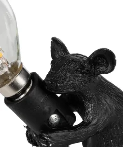 GLOBOSTAR® MOUSE 00678 Vintage Επιτραπέζιο Φωτιστικό Πορτατίφ με Ντουί 1 x E27 AC 220-240V IP20 - Μαύρο - Μ12 x Π4 x Υ10cm 12 00678 6